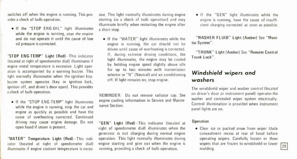 1973 Cadillac Owners Manual Page 70